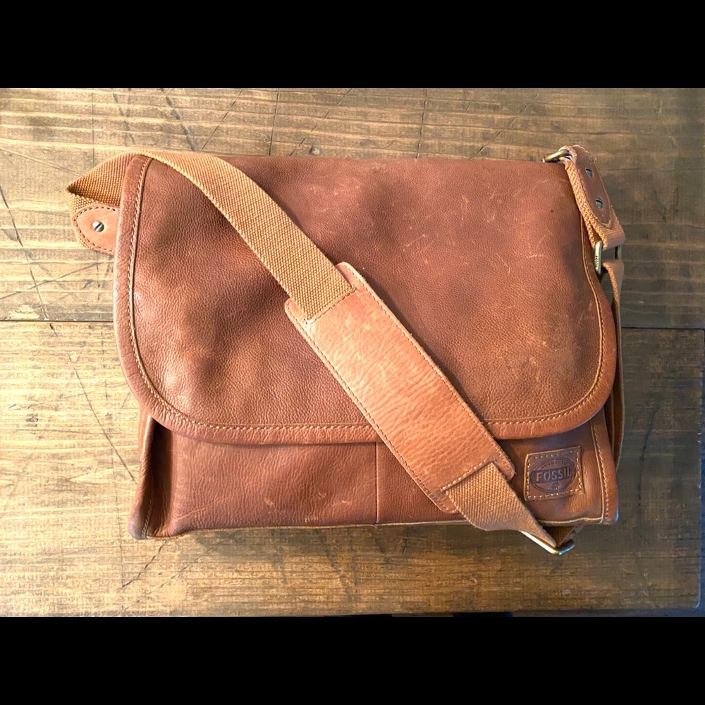 SOLD Vintage Leather Fossil Briefcase / Backpack